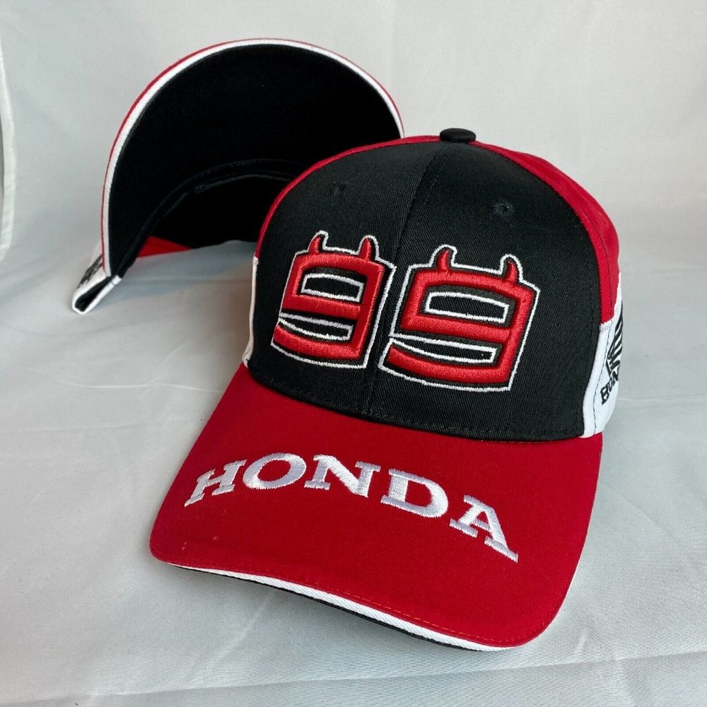 Honda 99 Jorge Lorenzo Racing Adjustable Snapback Hat. Pro MotoGP Racer Cap